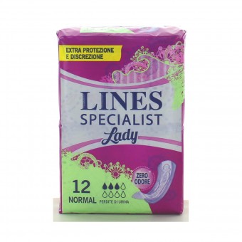 LINES SPECIALIST NORMAL ASSORBENTI ANTI-ODORE 12 PEZZI - DISPOSITIVO MEDICO CE CLASSE 1, INCONTINENZA ADULTI, S130470, 94623