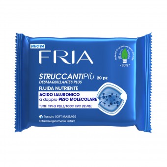 FRIA 20 SALVIETTE STRUCCANTI FLUIDA NUTRIENTE PER TUTTI I TIPI DI PELLE, PULIZIA VISO DONNA, S164086, 94691