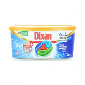 DIXAN DISCS CON AZIONE IGIENIZZANTE 4in1 25 LAVAGGI, BUCATO LAVATRICE, S161652, 94789