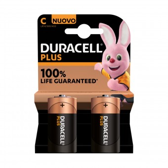 DURACELL BATTERIA 1/2 TORCIA MN1400 PLUS POWER 2 PZ, PILE, S003422, 94839
