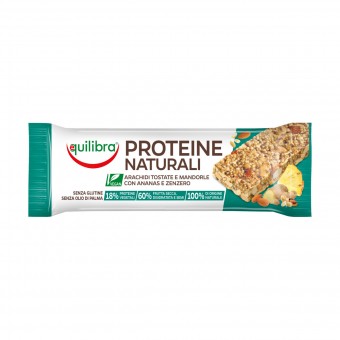 EQUILIBRA BARRETTA PROTEINE NATURURALI ARACHIDI TOSTATE e MANDORLE CON ANANS e ZENZERO, 90_01_02, S164189, 94864