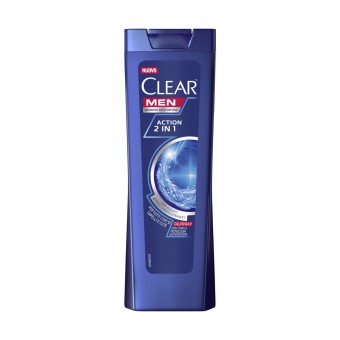 CLEAR MEN SHAMPOO ACTION 2in1 CON AGENTI ATTIVI CONDIZIONANTI PER TUTTI I TIPI DI CAPELLI e CUTE 225 ML, SHAMPOO, S042635, 95039