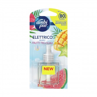 AMBIPUR ELETTRICO RICARICA LIQUIDA FRUTTI TROPICALI 20 ML, DEODORANTI AZIONE CONTINUA, S164215, 95056