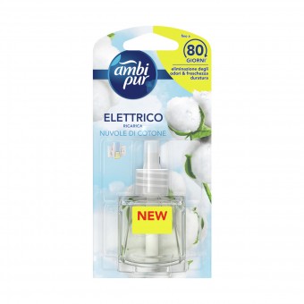 AMBIPUR ELETTRICO RICARICA LIQUIDA NUVOLE DI COTONE 20 ML, DEODORANTI AZIONE CONTINUA, S164214, 95072