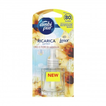 AMBIPUR ELETTRICO RICARICA LIQUIDA ORO e FIORI DI VANIGLIA 20 ML, DEODORANTI AZIONE CONTINUA, S164210, 95082