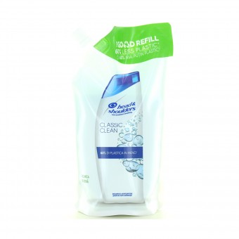 HEAD & SHOULDERS SHAMPOO CLASSIC RICARICA BUSTA 480 ML, SHAMPOO, S164254, 95276