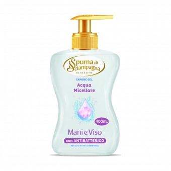 SPUMA DI SCIAMPAGNA SAPONE GEL ACQUA MICELLARE MANI e VISO CON ANTIBATTERICO 400 ML, SAPONI, S159482, 95532