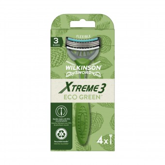 WILKINSON RASOIO XTREME3 ECO GREEN 3 LAME 4 PEZZI, LAME E RASOI PER UOMO, S164404, 95627