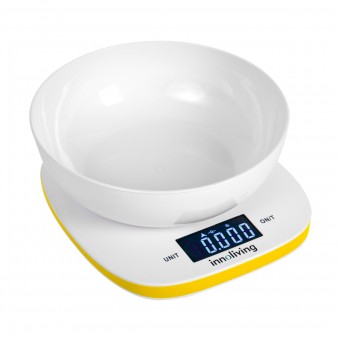 INNOLIVING BILANCIA DIGITALE CUCINA INTARSO PIANO COLORE GIALLO, PICCOLI ELETTRODOMESTICI PER LA CASA, S164410, 95676