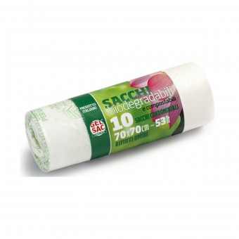 GEL SAC 10 SACCHI CONDOMINIALI BIODEGRADABILI E COMPOSTABILI RIFIUTI UMIDI 70x70 CM 53 LT , SACCHETTI SPAZZATURA, S164787, 96405