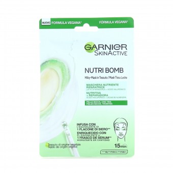GARNIER SKIN ACTIVE MASCHERA IN TESSUTO NUTRI BOMB LATTE DI MANDORLA 15 minuti, CURA VISO DONNA, S163189, 96862