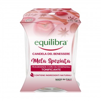 EQUILIBRA CANDELA DEL BENESSERE OLI ESSENZIALI TONIFICANTE MELA SPEZIATA 170 grammi, CANDELE, S164950, 96896