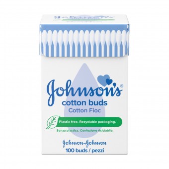 JOHNSON'S COTTON FIOC SCATOLA IN CARTA 100 PEZZI, BASTONCINI COTONE, S025551, 96964
