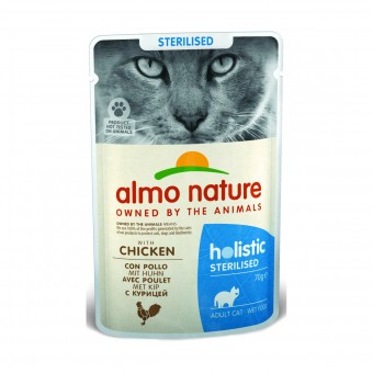 ALMO NATURE GATTO HOLISTIC STERILISED BUSTA CON POLLO 70 grammi, NUTRIZIONE, S164985, 97055