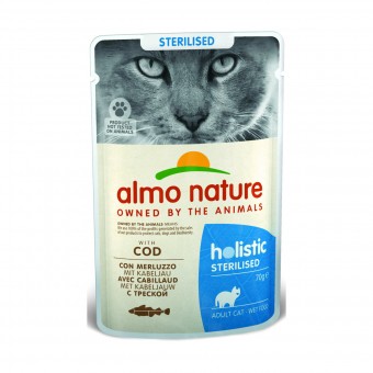 ALMO NATURE GATTO HOLISTIC STERILISED BUSTA CON MERLUZZO 70 grammi, NUTRIZIONE, S164986, 97058