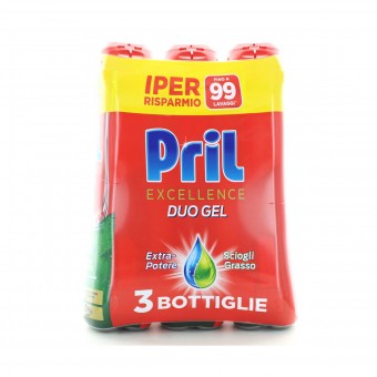 PRIL LAVASTOVIGLIE GEL SCIOGLIGRASSO 600 ML 33 LAVAGGI x 3 PEZZI , LAVASTOVIGLIE, S156444, 97072