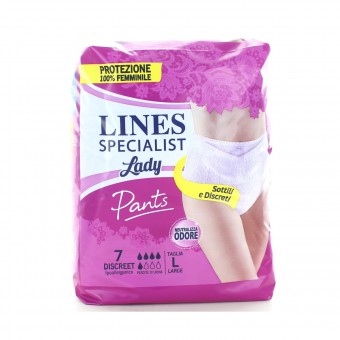 LINES SPECIALIST PANTS DISCREET LARGE 7 PEZZI - DISPOSITIVO MEDICO CE CLASSE 1, INCONTINENZA ADULTI, S130473, 97201