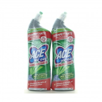 ACE WC GEL DISINCROSTANTE SENZA CANDEGGINA DISINFETTANTE 700 ML x 2 PZ + buono sconto euro 0,60, CURA WC, S149355, 97441