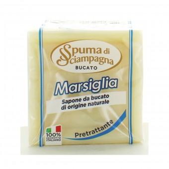 SPUMA DI SCIAMPAGNA SAPONE BUCATO PEZZI CUBO MARSIGLIA 250 GRAMMI, SAPONI, S006075, 97499