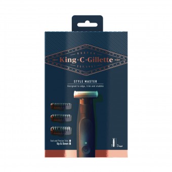 KING C GILLETTE STYLE MASTER TRIM + 3 TESTINE, LAME E RASOI PER UOMO, S167775, 98074