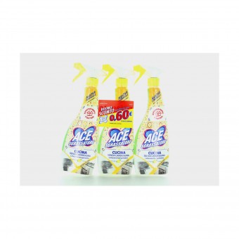 ACE SPRAY SGRASSATORE CUCINA LIMONE e BERGAMOTTO 500 ML x 3 PEZZI + BUONO SCONTO Euro 0,60, SGRASSATORI/PICCOLE SUPERFICI, S167695, 98132