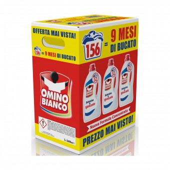 OMINO BIANCO DETERSIVO LIQUIDO BUCATO LAVATRICE IGIENIZZANTE CON ANTIBATTERICO 52 LAVAGGI x 3 PEZZI, BUCATO LAVATRICE, S167810, 98141