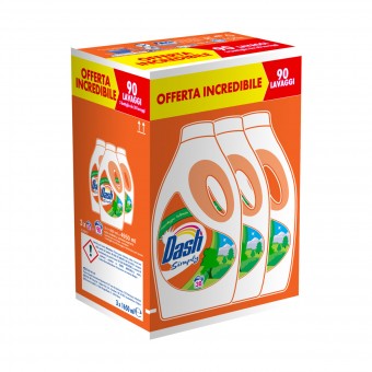 DASH DETERSIVO LIQUIDO BUCATO LAVATRICE ARANCIONE SIMPLY FRESCHEZZA INTENSA 30 LAVAGGI x 3 PEZZI , BUCATO LAVATRICE, S167302, 98661