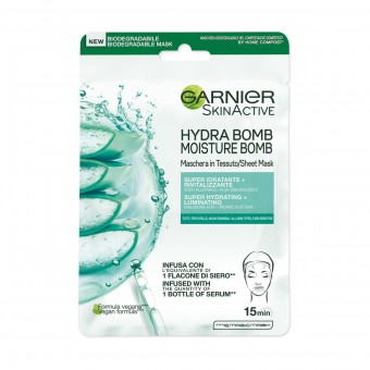 GARNIER SKIN ACTIVE MASCHERA IN TESSUTO HYDRA BOMB SUPER IDRATANTE RIVITALIZZANTE, CURA VISO DONNA, S168289, 99253