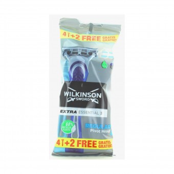 WILKINSON RASOIO EXTRA 3 ESSENTIALS 3 LAME 4+2 PZ, LAME E RASOI PER UOMO, S125507, 99457