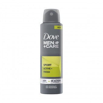 DOVE MEN CARE DEODORANTE SPORT ACTIVE + FRESH 48 H + 3 X ACTION SPRAY 150 ML, DEODORANTI ANTIODORE PER PERSONA, S168390, 99637