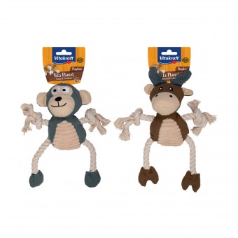 VITAKRAFT VITA PLANET GIOCO ANIMALI PICCOLI IN TESSUTO CON CORDA 2 VARIANTI PER CANI , ACCESSORI, S168357, 99668