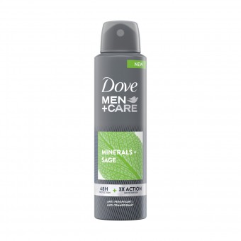 DOVE MEN CARE DEODORANTE MINERAL + SAGE 48 H + 3 X ACTION SPRAY 150 ML, DEODORANTI ANTIODORE PER PERSONA, S168387, 99673