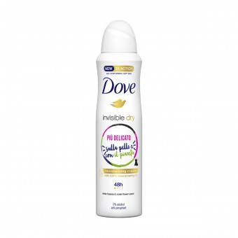 DOVE DEODORANTE INVISIBLE DRY PIU' DELICATO WHITE FRESIA & VIOLET FLOWER SCENT 48h 3 X ACTION SPRAY 150 ML , DEODORANTI ANTIODORE PER PERSONA, S168401, 99853